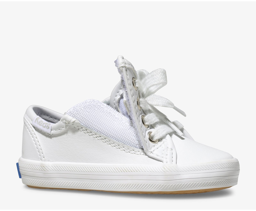 Basket Keds Enfant Blanche - Kickstart Jr. Cuir - 437-ICYNQR